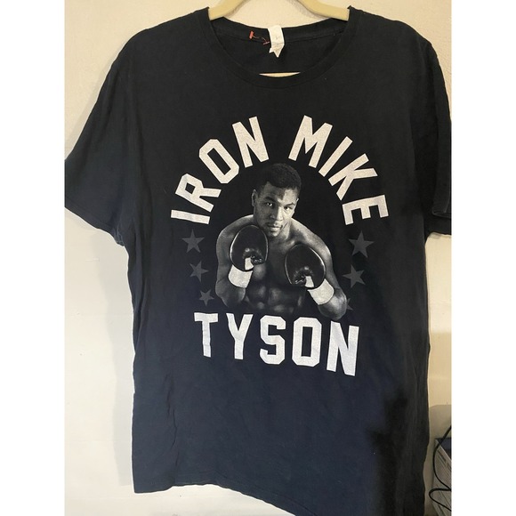 Fruit of the Loom Other - Iron Mike Tyson Graphic Black Men's Cotton Jersey Crew Neck T-Shirt L